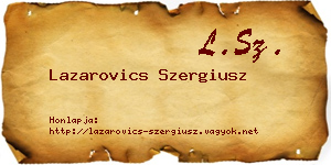 Lazarovics Szergiusz névjegykártya